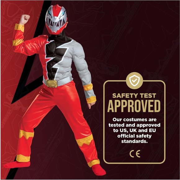 NWT Kids Power Rangers Dino Fury Red Ranger Costume - Picture 5 of 10